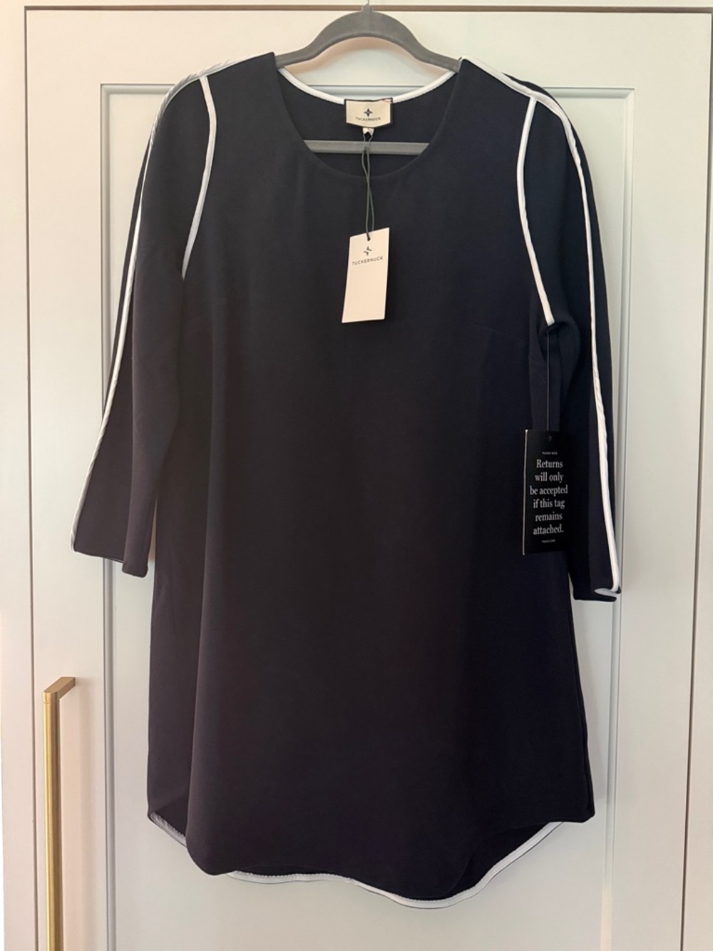 Tuckernuck Navy Dress with White Piping